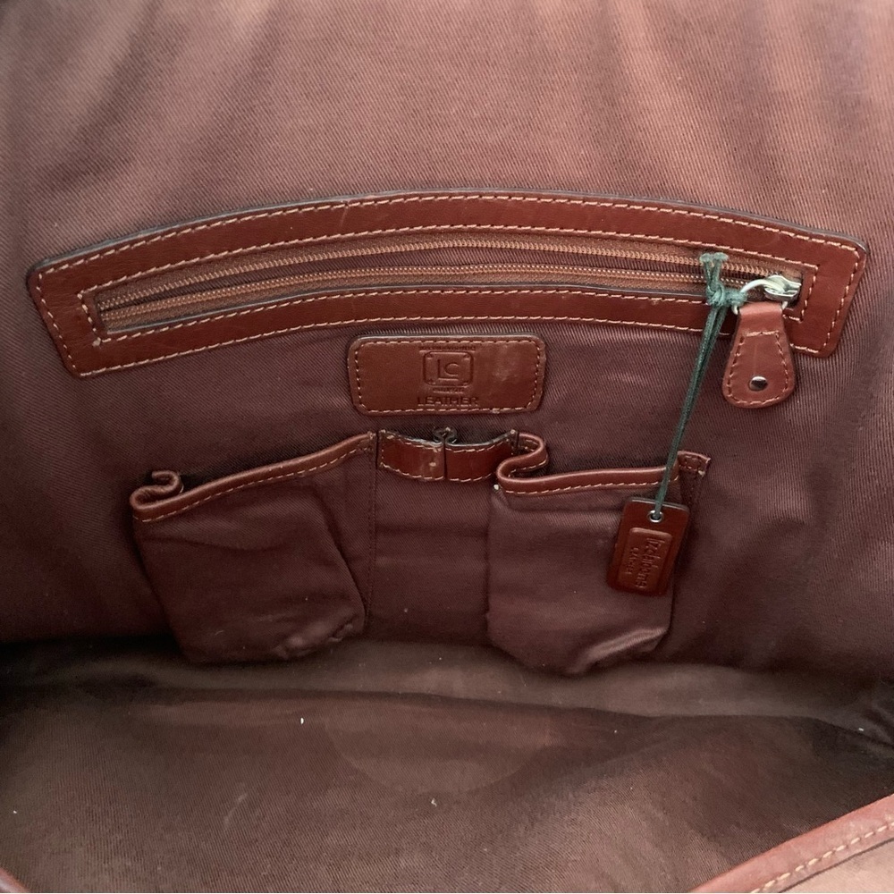 Liz Claiborne Brown Leather Laptop Briefcase Computer Bag - Picture 6 of 16
